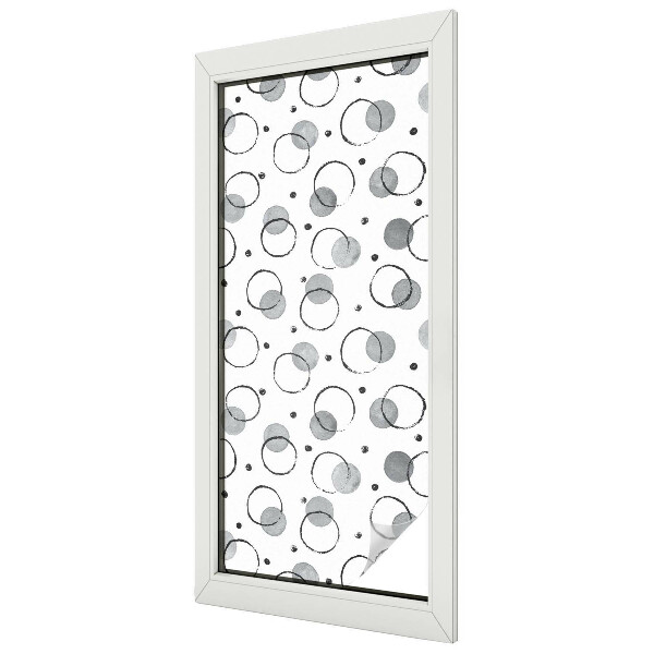 Witraż przyklejany na okno folia matowa Szare koła