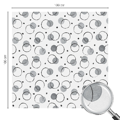 Witraż przyklejany na okno folia matowa Szare koła