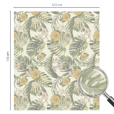 Folia mleczna na okno wzór witraż Tropikalny motyw