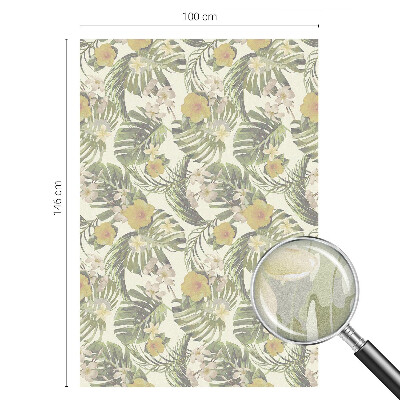 Folia mleczna na okno wzór witraż Tropikalny motyw