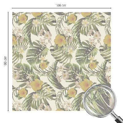 Folia mleczna na okno wzór witraż Tropikalny motyw