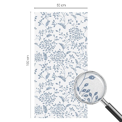Naklejka witraż na szybę mleczna Roślinny motyw