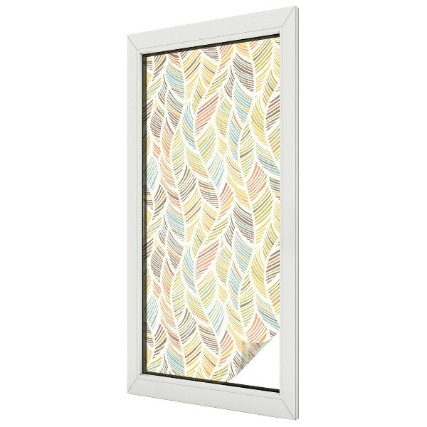 Witraż przyklejany na okno folia matowa Tęczowe pióra
