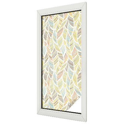 Witraż przyklejany na okno folia matowa Tęczowe pióra