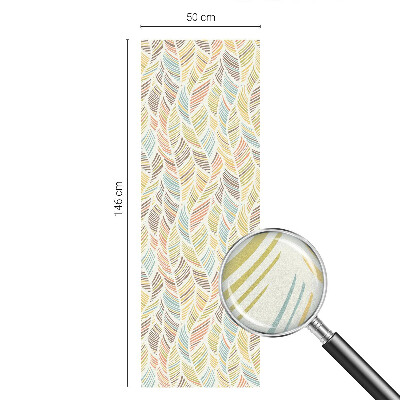 Witraż przyklejany na okno folia matowa Tęczowe pióra