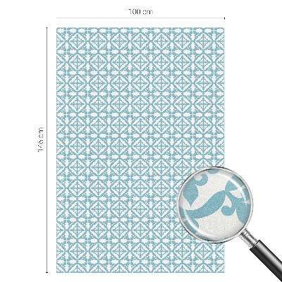 Witraż przyklejany na okno folia matowa Niebieskie ornamenty