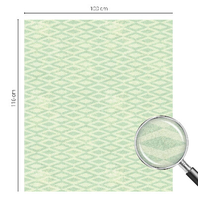 Naklejka witraż na szybę mleczna Zielone romby