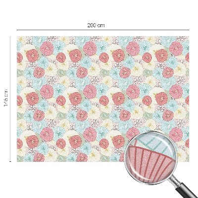 Naklejka witraż na szybę mleczna Kwiaty pastelowe