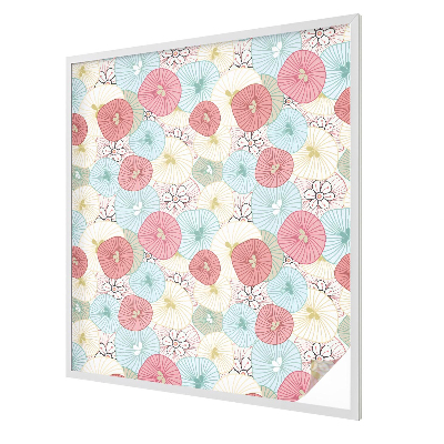 Naklejka witraż na szybę mleczna Kwiaty pastelowe