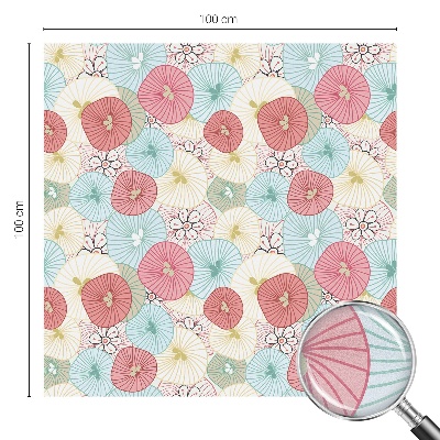 Naklejka witraż na szybę mleczna Kwiaty pastelowe