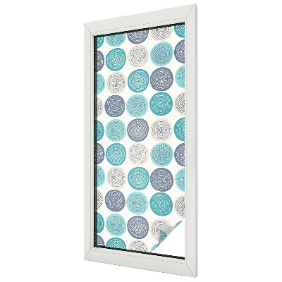 Witraż przyklejany na okno folia matowa Koła geometryczne