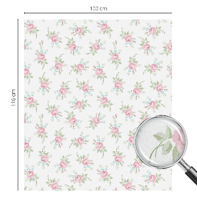 Folia mleczna na okno wzór witraż Romantyczne róże