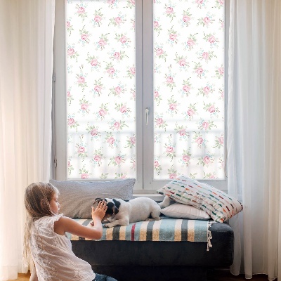 Folia mleczna na okno wzór witraż Romantyczne róże