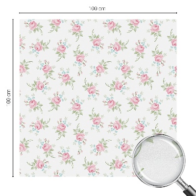 Folia mleczna na okno wzór witraż Romantyczne róże