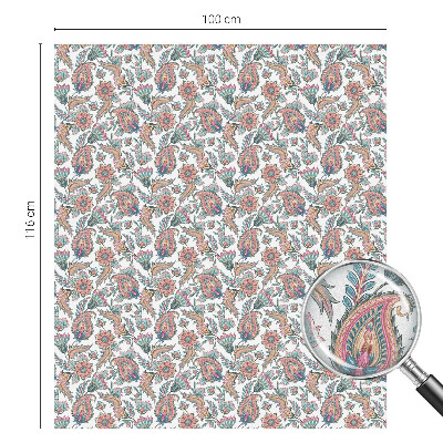 Naklejka witraż na szybę mleczna Kwiatowa elegancja