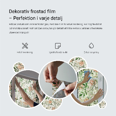 Witraż przyklejany na okno folia matowa Botaniczny wzór