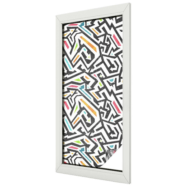 Folia mleczna na okno wzór witraż Abstrakcyjna geometria