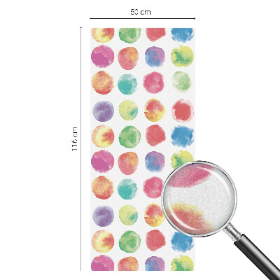 Witraż przyklejany na okno folia matowa Kolorowe kółka