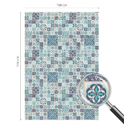 Folia okienna dekoracyjna witraż Kwiatowe kafelki