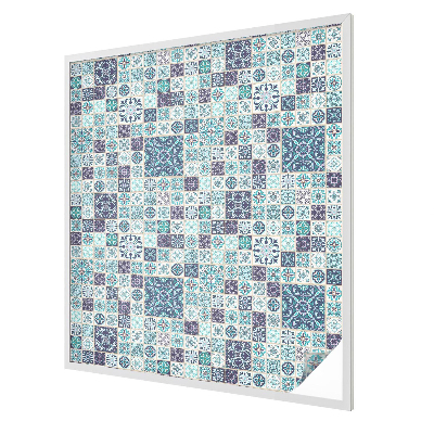 Folia okienna dekoracyjna witraż Kwiatowe kafelki