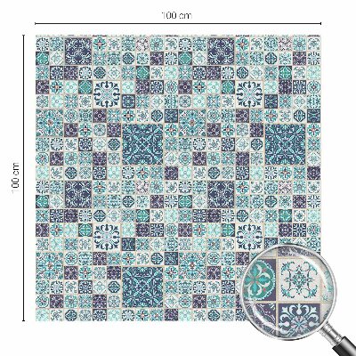 Folia okienna dekoracyjna witraż Kwiatowe kafelki