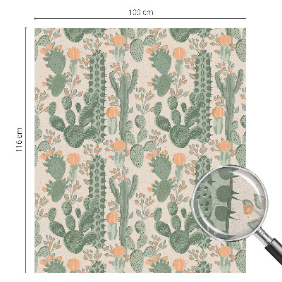 Naklejka witraż na szybę mleczna Zielone sukulenty