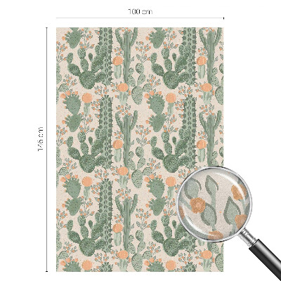 Naklejka witraż na szybę mleczna Zielone sukulenty