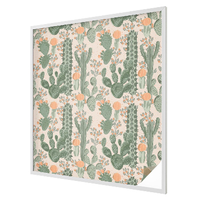 Naklejka witraż na szybę mleczna Zielone sukulenty