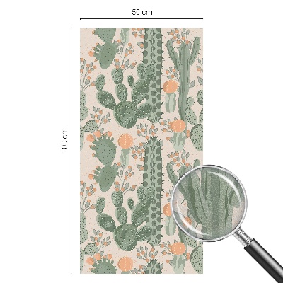 Naklejka witraż na szybę mleczna Zielone sukulenty