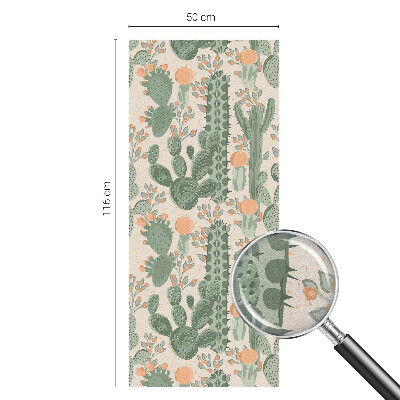 Naklejka witraż na szybę mleczna Zielone sukulenty