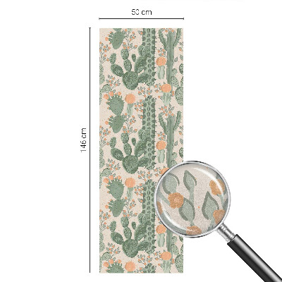 Naklejka witraż na szybę mleczna Zielone sukulenty