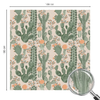 Naklejka witraż na szybę mleczna Zielone sukulenty