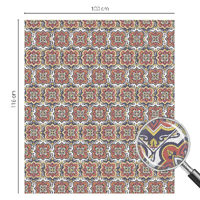 Folia mleczna na okno wzór witraż Kwiatowy ornament