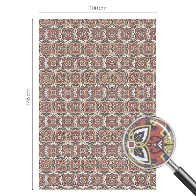 Folia mleczna na okno wzór witraż Kwiatowy ornament