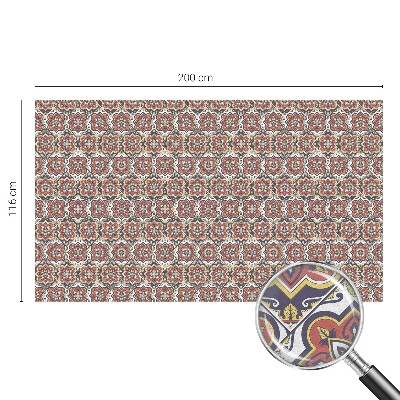 Folia mleczna na okno wzór witraż Kwiatowy ornament