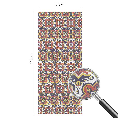 Folia mleczna na okno wzór witraż Kwiatowy ornament