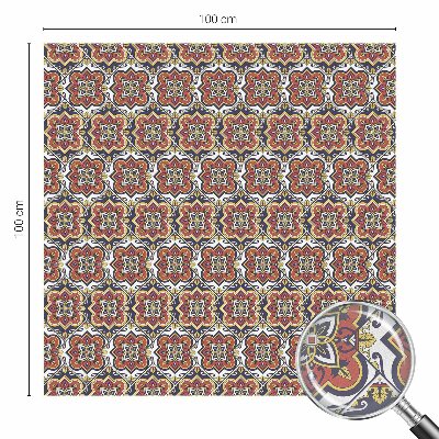 Folia mleczna na okno wzór witraż Kwiatowy ornament