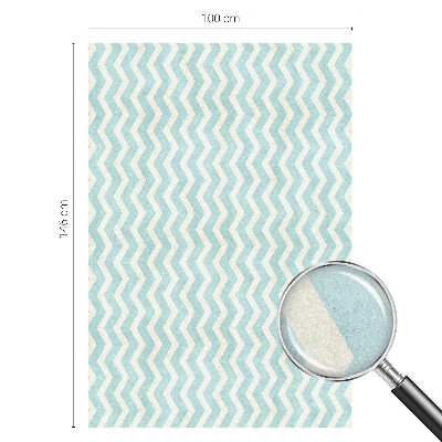 Witraż przyklejany na okno folia matowa Zygzak błękitny