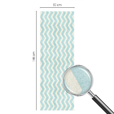 Witraż przyklejany na okno folia matowa Zygzak błękitny