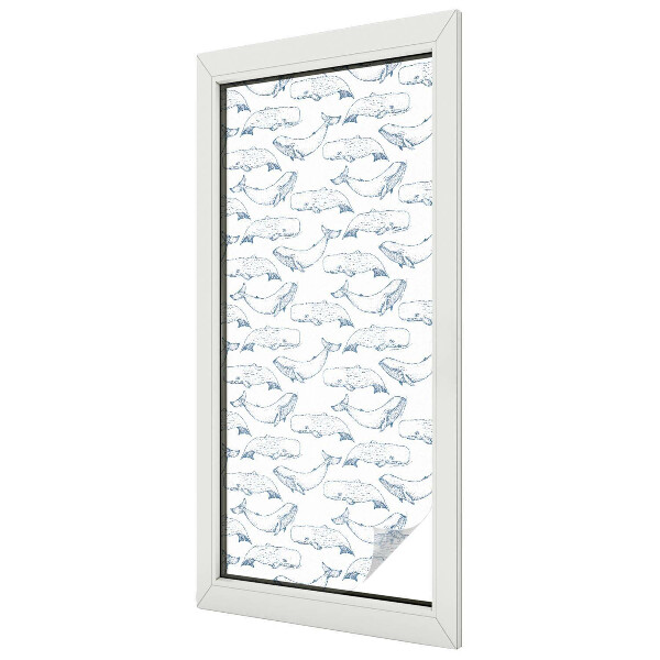 Folia mleczna na okno wzór witraż Morskie inspiracje