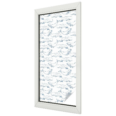 Folia mleczna na okno wzór witraż Morskie inspiracje