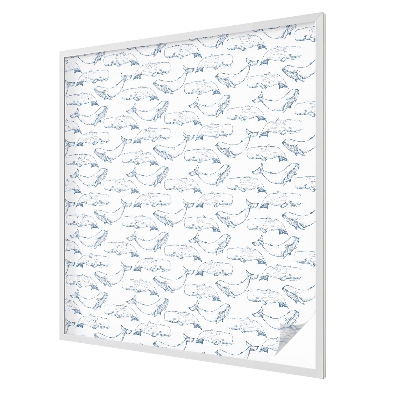 Folia mleczna na okno wzór witraż Morskie inspiracje