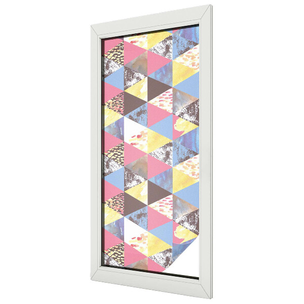 Naklejka witraż na szybę mleczna Kolorowe trójkąty
