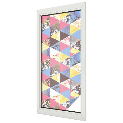 Naklejka witraż na szybę mleczna Kolorowe trójkąty
