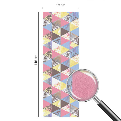 Naklejka witraż na szybę mleczna Kolorowe trójkąty