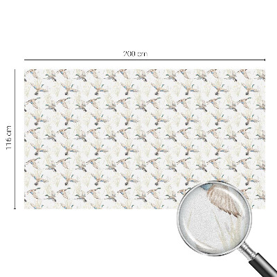 Folia mleczna na okno wzór witraż Ptaki natura