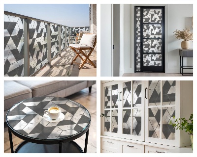 Witraż przyklejany na okno folia matowa Geometryczne iluzje