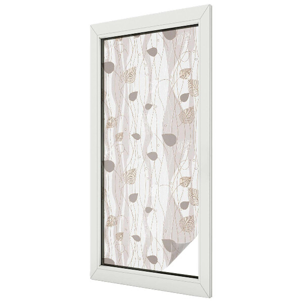 Naklejka witraż na szybę mleczna Eleganckie liście