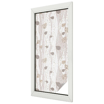 Naklejka witraż na szybę mleczna Eleganckie liście