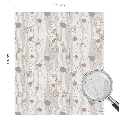 Naklejka witraż na szybę mleczna Eleganckie liście